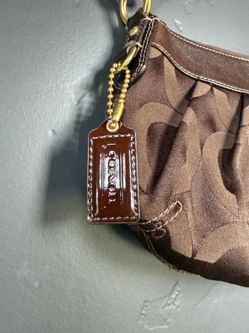 Like New Coach Madison Op Art Small Hobo 12950 Brown Jacquard Leather Y2K EUC